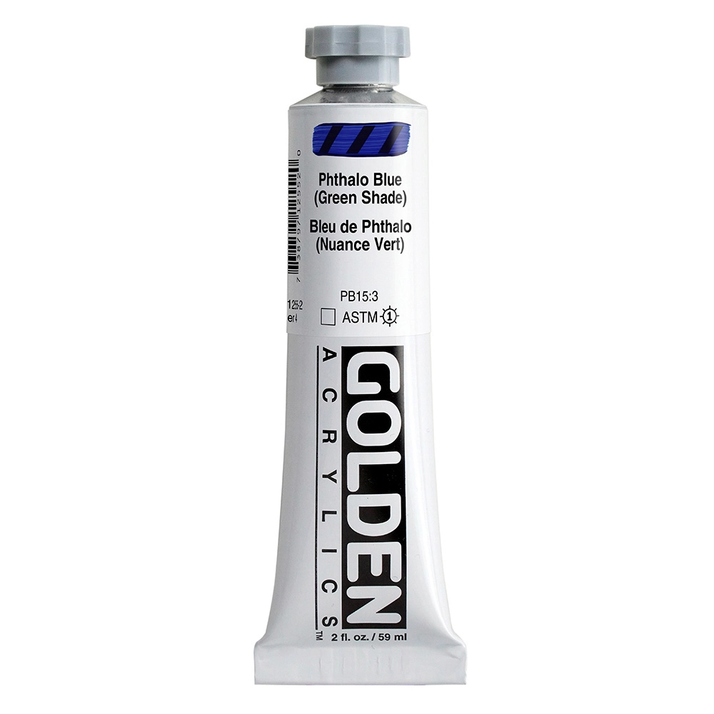 Heavy Body Acrylic Color - Phthalo Blue (Green Shade) - 2 oz tube - 02-oz