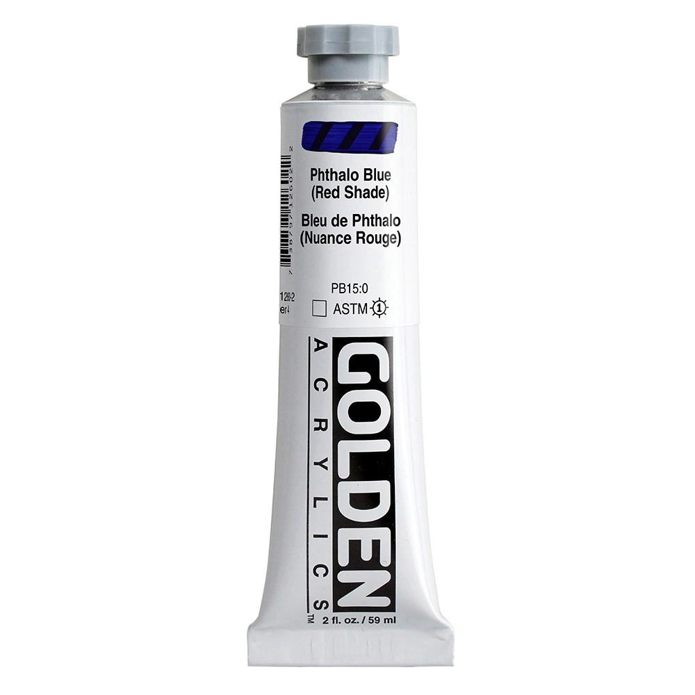 Heavy Body Acrylic Color - Phthalo Blue (Red Shade) - 2 oz tube - 02-oz