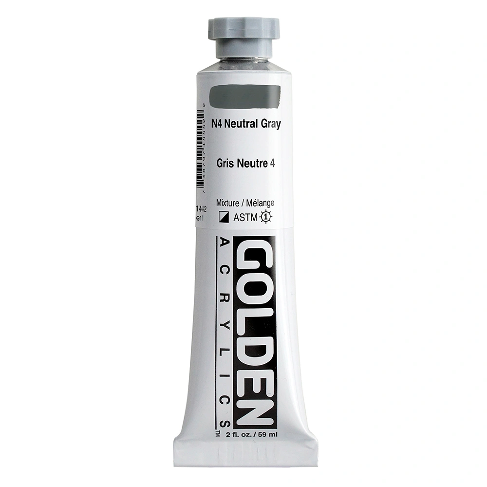 Heavy Body Acrylic Color - N4 Neutral Gray - 2 oz tube - 02-oz