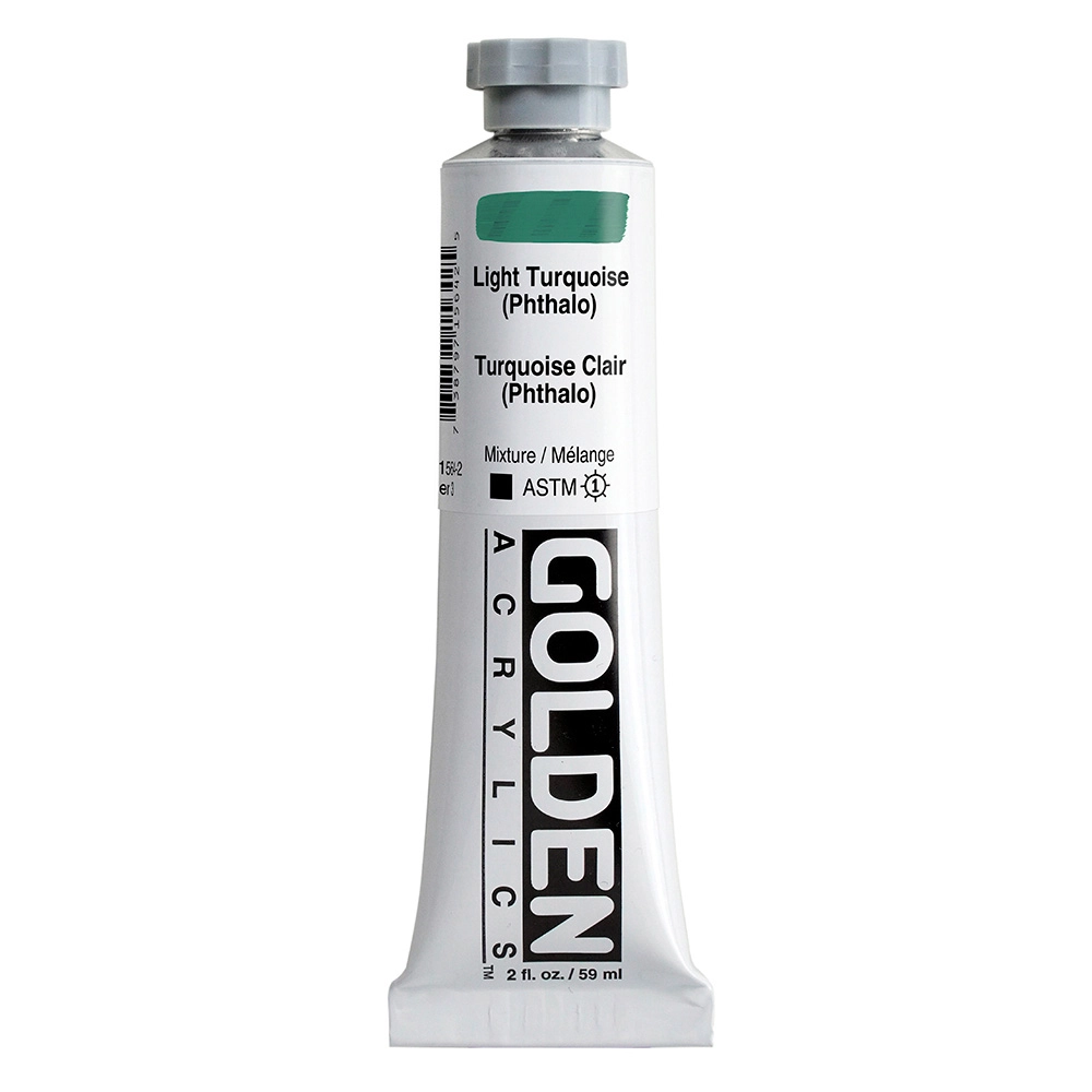 Heavy Body Acrylic Color - Light Turquoise (Phthalo) - 2 oz tube - 02-oz