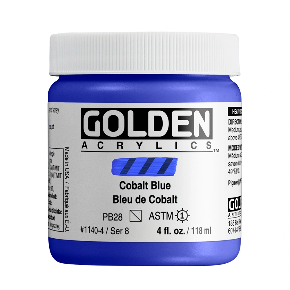 Heavy Body Acrylic Color - Cobalt Blue - 4 oz jar - 04-oz