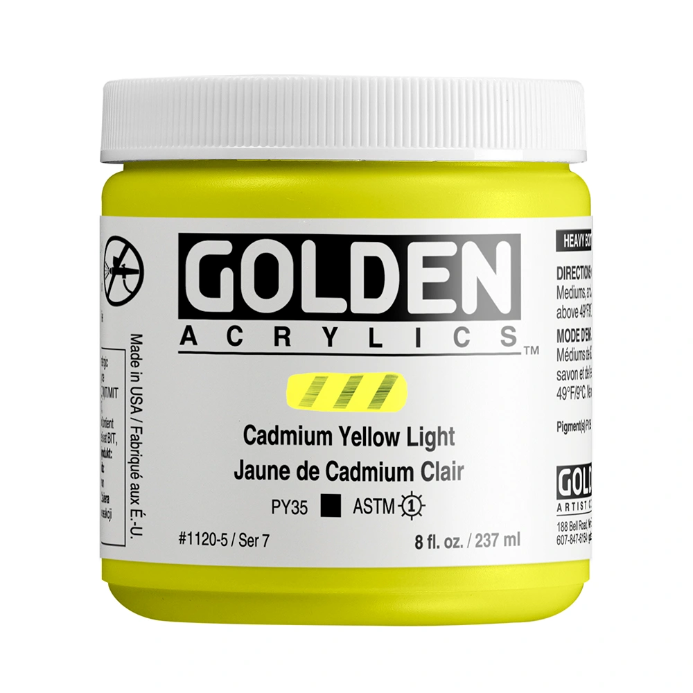 Heavy Body Acrylic Color - Cadmium Yellow Light - 8 oz jar - 08-oz