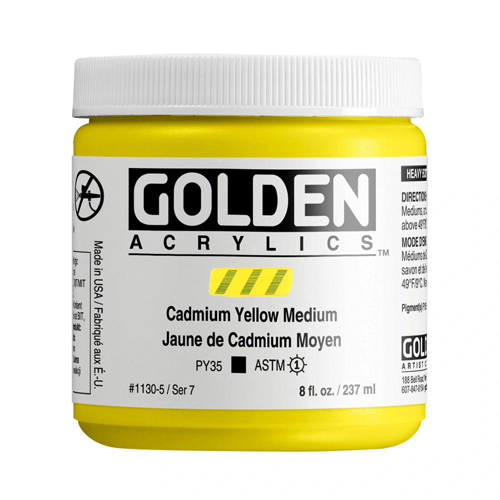 Heavy Body Acrylic Color - Cadmium Yellow Medium - 8 oz jar - 08-oz