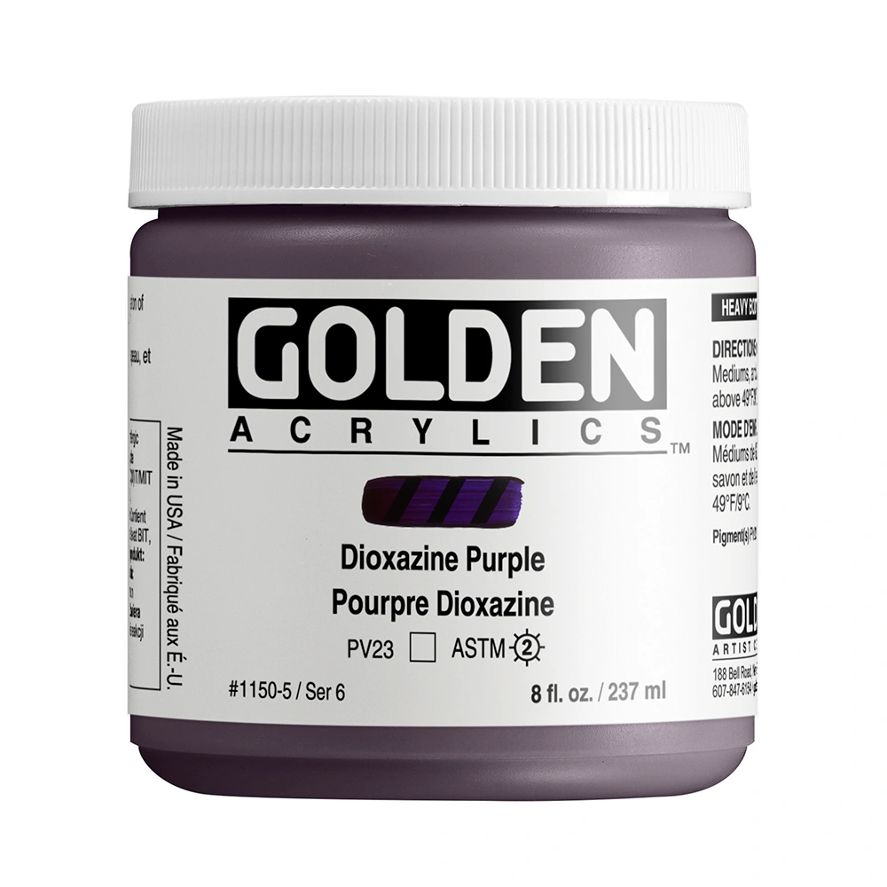 Heavy Body Acrylic Color - Dioxazine Purple - 8 oz jar - 08-oz