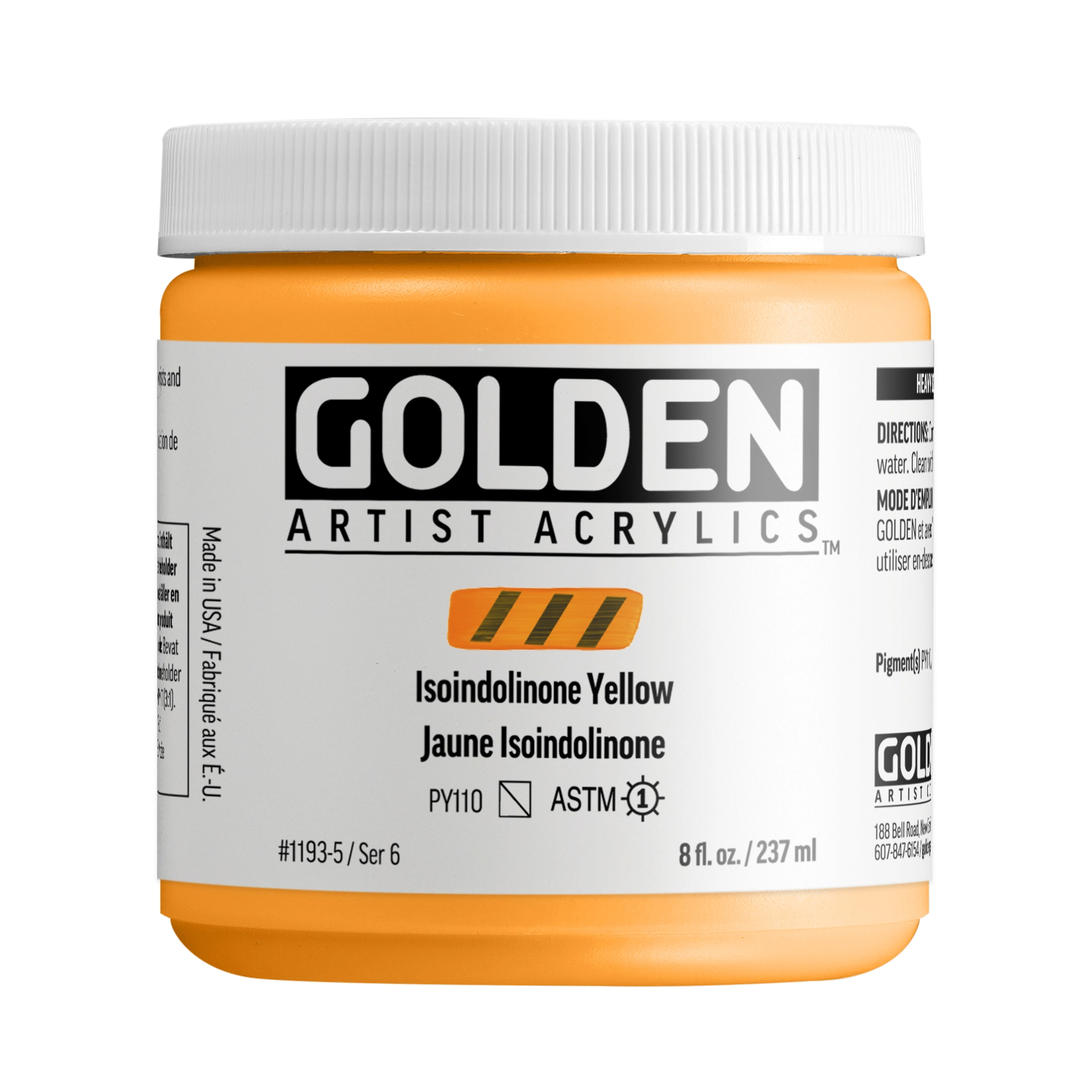 Heavy Body Acrylic Color - Isoindolinone Yellow - 8 oz jar - 08-oz