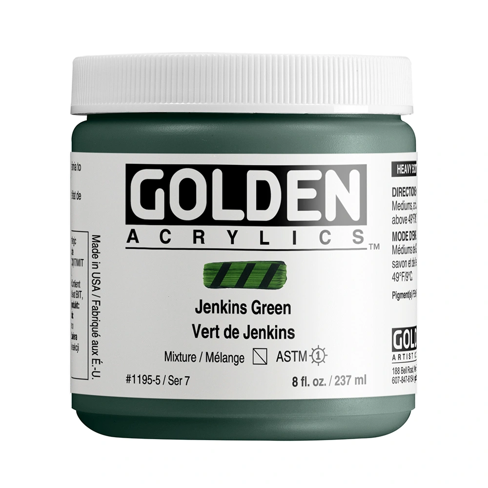 Heavy Body Acrylic Color - Jenkins Green - 8 oz jar - 08-oz