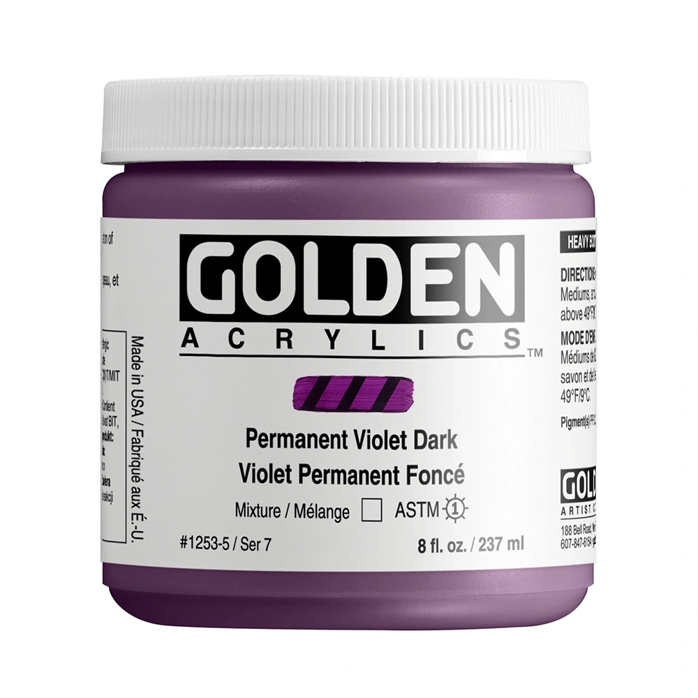 Heavy Body Acrylic Color - Permanent Violet Dark - 8 oz jar - 08-oz