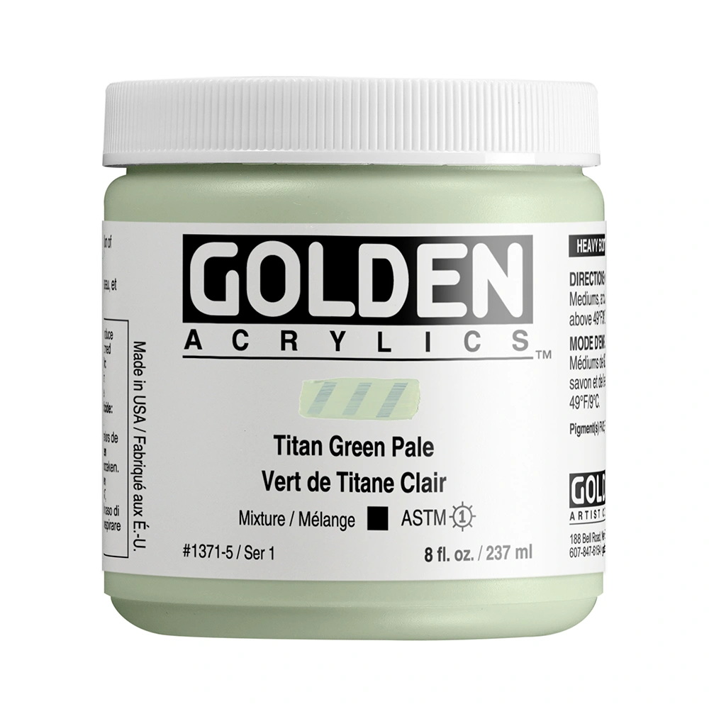 Heavy Body Acrylic Color - Titan Green Pale - 8 oz jar - 08-oz