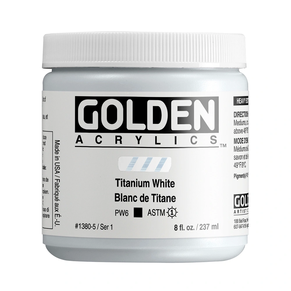 Heavy Body Acrylic Color - Titanium White - 8 oz jar - 08-oz