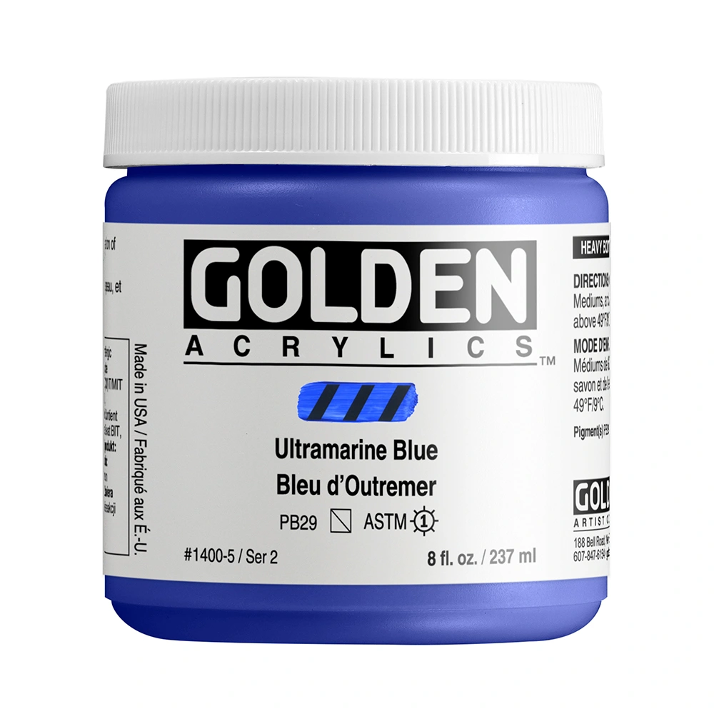 Heavy Body Acrylic Color - Ultramarine Blue - 8 oz jar - 08-oz