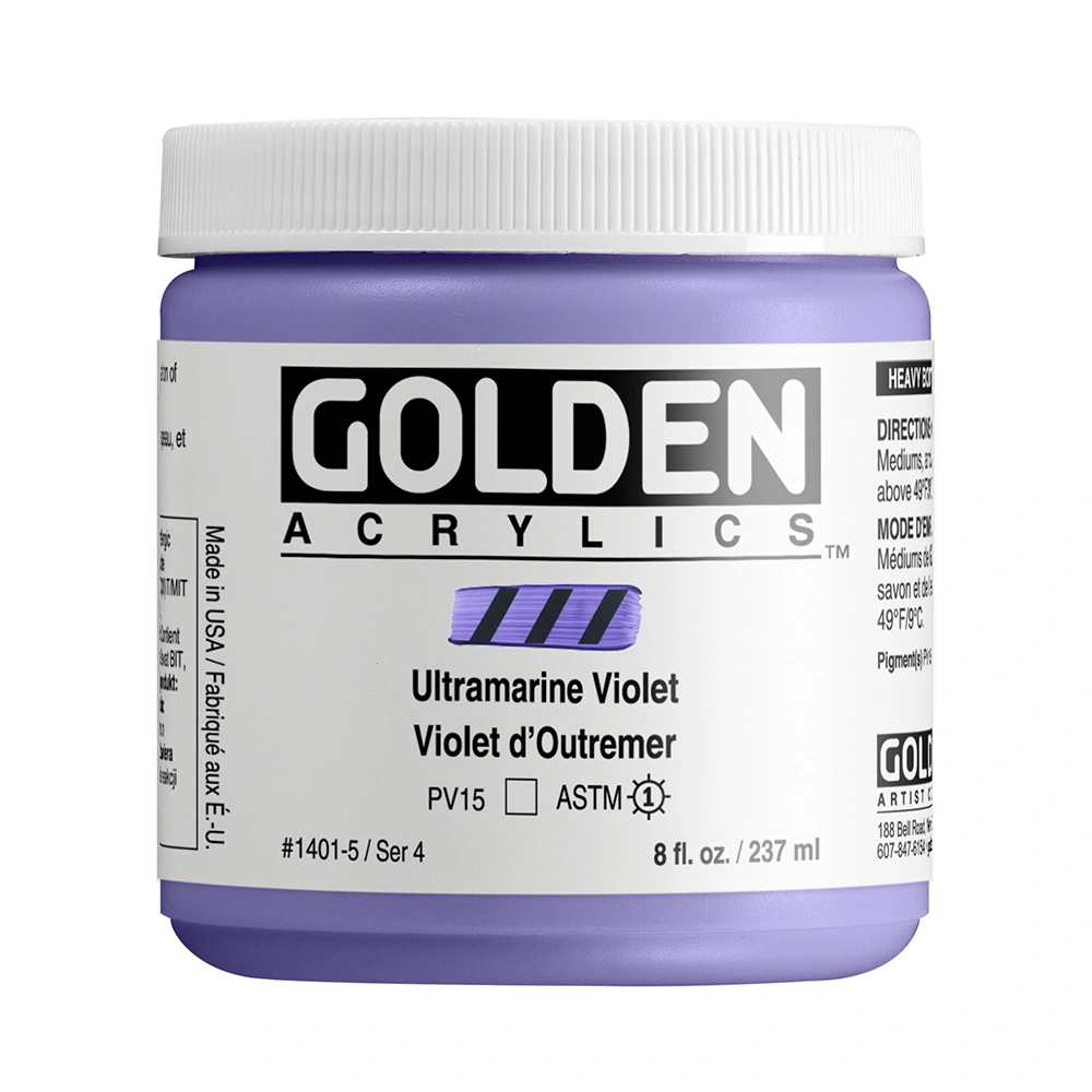 Heavy Body Acrylic Color - Ultramarine Violet - 8 oz jar - 08-oz