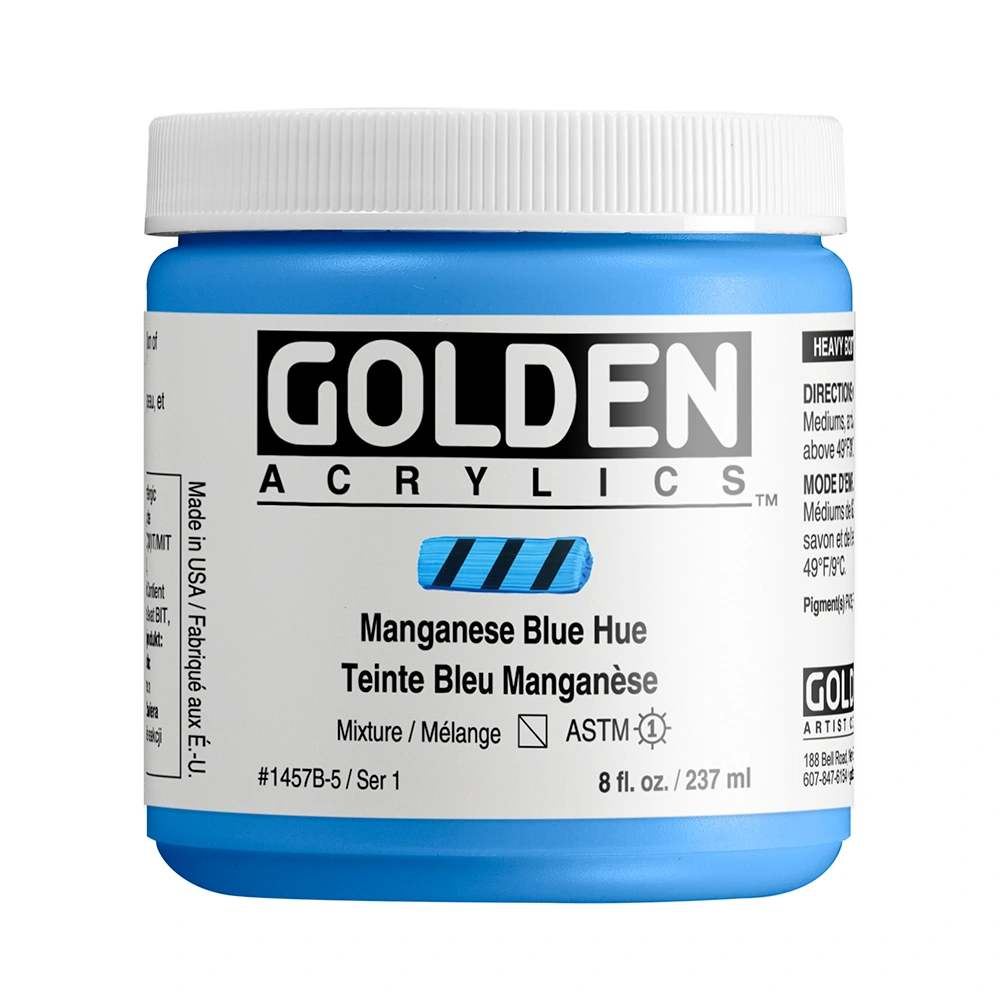Heavy Body Acrylic Color - Manganese Blue Hue - 8 oz jar - 08-oz