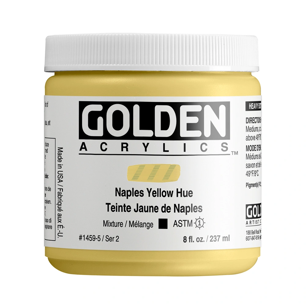 Heavy Body Acrylic Color - Naples Yellow Hue - 8 oz jar - 08-oz