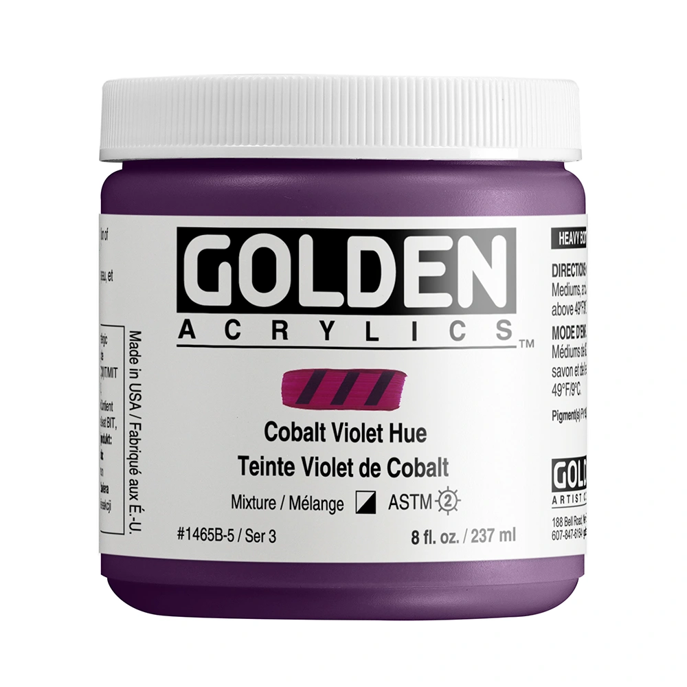 Heavy Body Acrylic Color - Cobalt Violet Hue - 8 oz jar - 08-oz