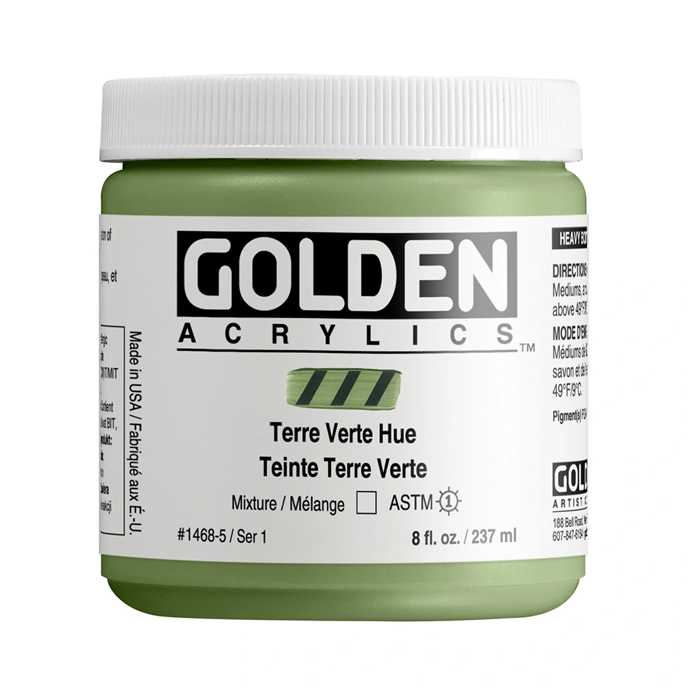 Heavy Body Acrylic Color - Terre Verte Hue - 8 oz jar - 08-oz