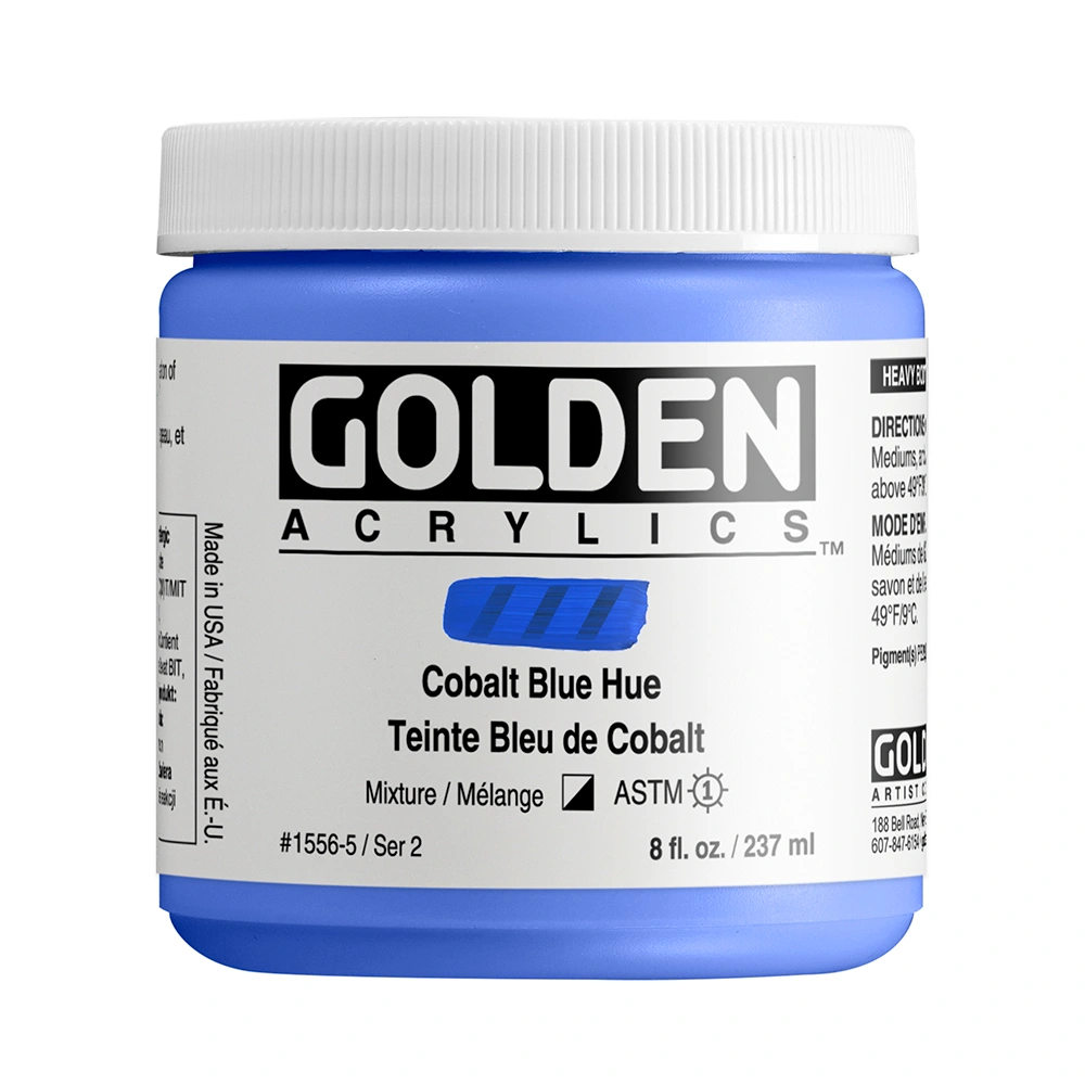 Heavy Body Acrylic Color - Cobalt Blue Hue - 8 oz jar - 08-oz
