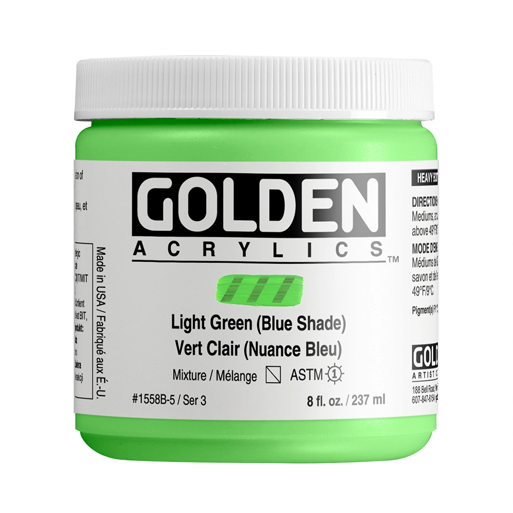 Heavy Body Acrylic Color - Light Green (Blue Shade) - 8 oz jar - 08-oz