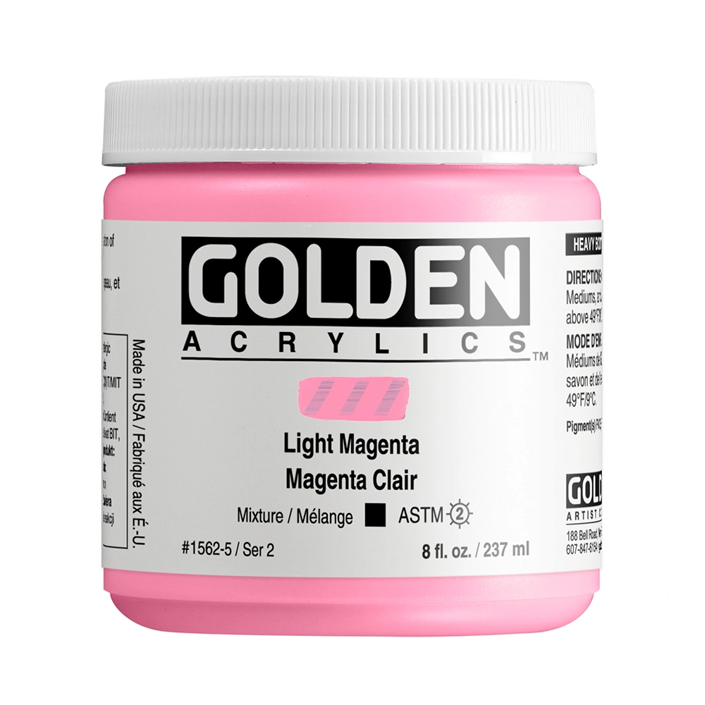 Heavy Body Acrylic Color - Light Magenta - 8 oz jar - 08-oz