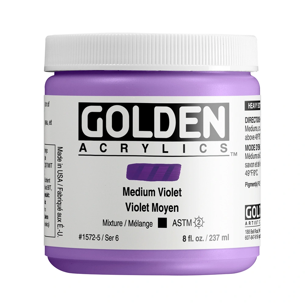 Heavy Body Acrylic Color - Medium Violet - 8 oz jar - 08-oz