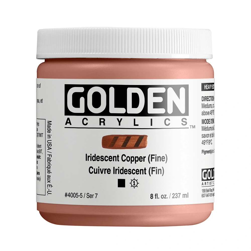 Heavy Body Acrylic Color - Iridescent Copper (Fine) - 8 oz jar - 08-oz