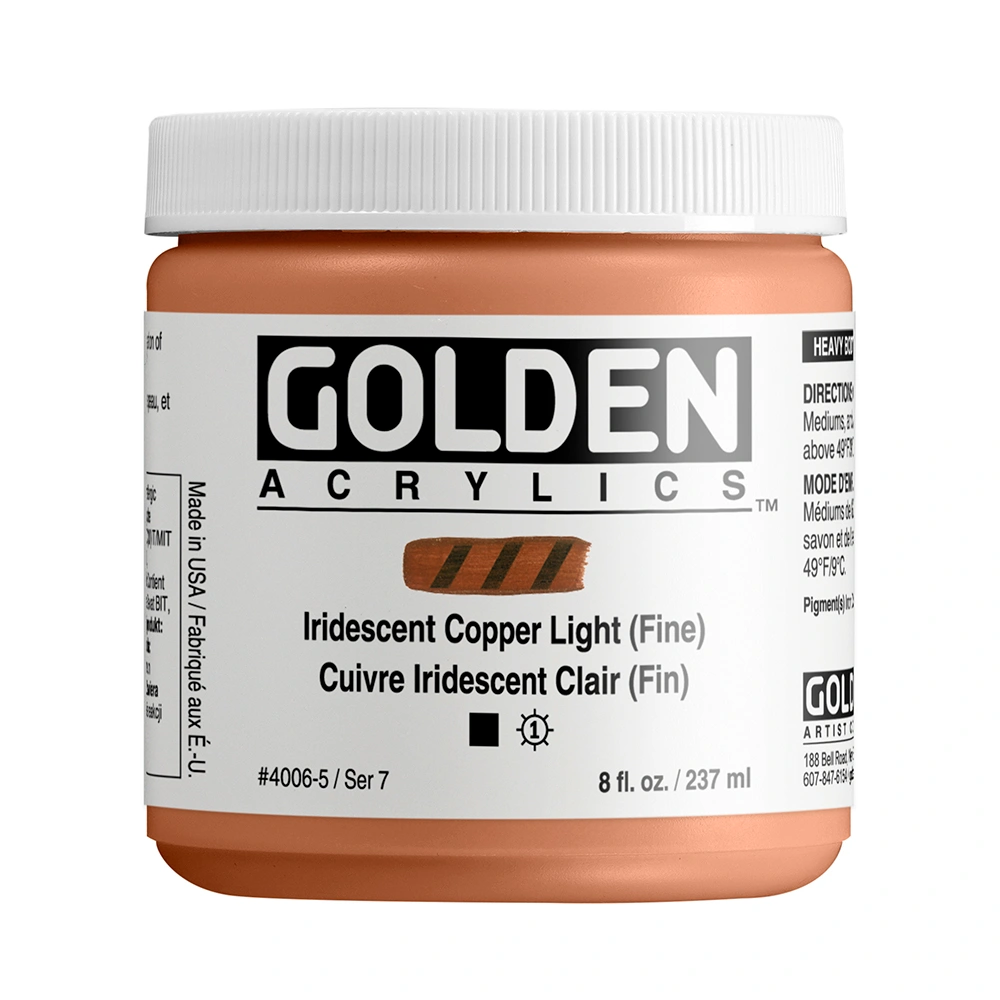 Heavy Body Acrylic Color - Iridescent Copper Light (Fine) - 8 oz jar - 08-oz