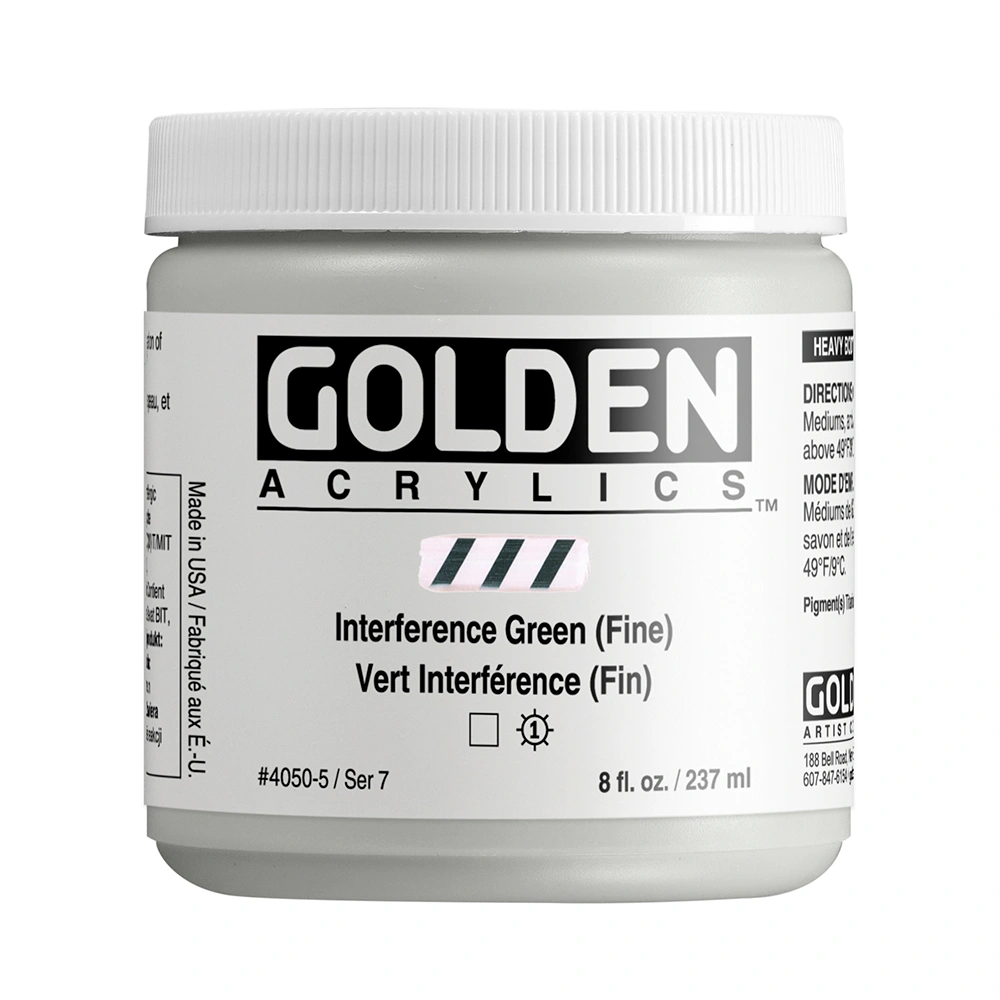 Heavy Body Acrylic Color - Interference Green (Fine) - 8 oz jar - 08-oz