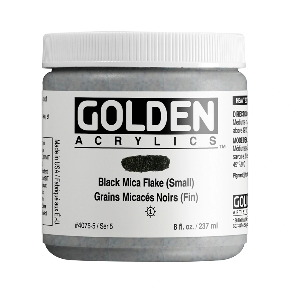 Heavy Body Acrylic Color - Black Mica Flake (Small) - 8 oz jar - 08-oz