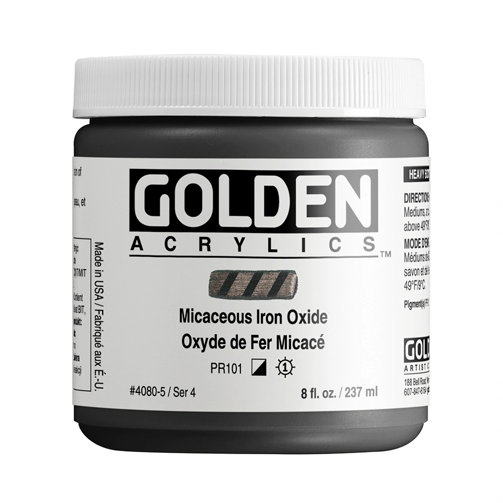 Heavy Body Acrylic Color - Micaceous Iron Oxide - 8 oz jar - 08-oz