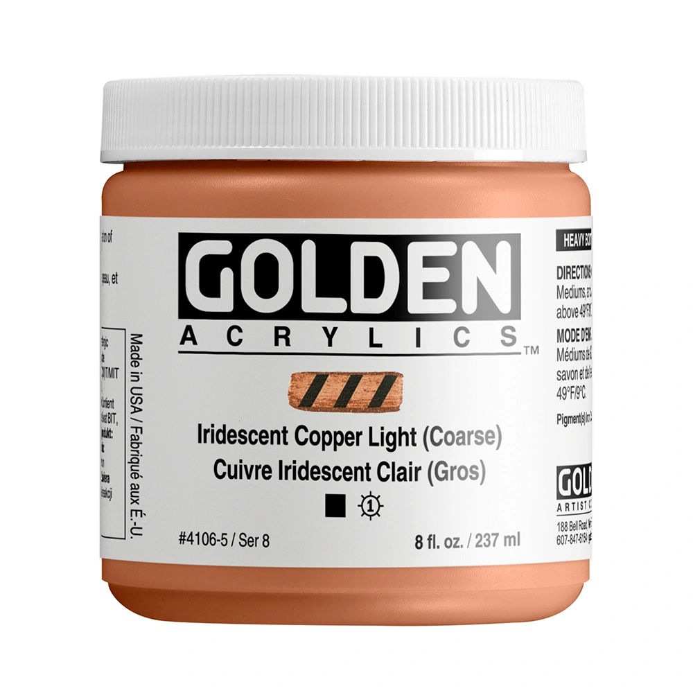 Heavy Body Acrylic Color - Iridescent Copper Light (Coarse) - 8 oz jar - 08-oz