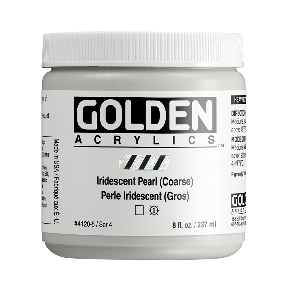 Heavy Body Acrylic Color - Iridescent Pearl (Coarse) - 8 oz jar - 08-oz