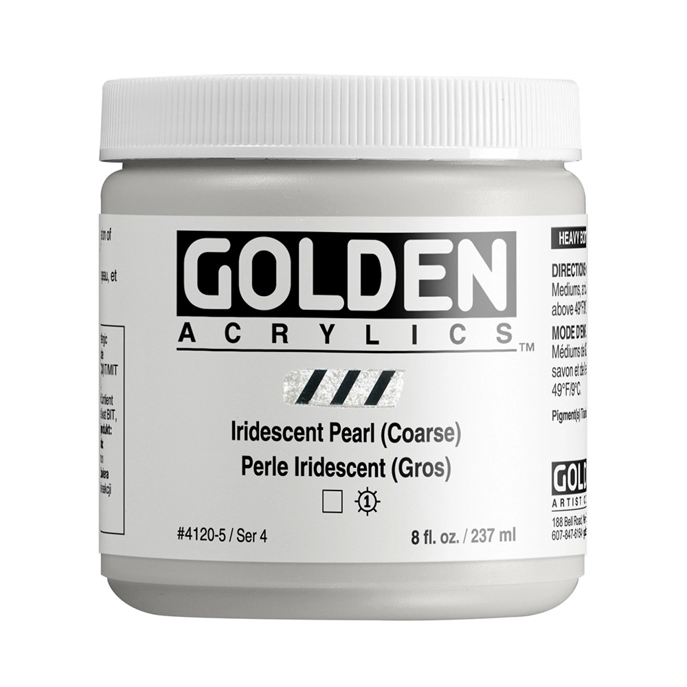 Heavy Body Acrylic Color - Iridescent Pearl (Coarse) - 8 oz jar - 08-oz