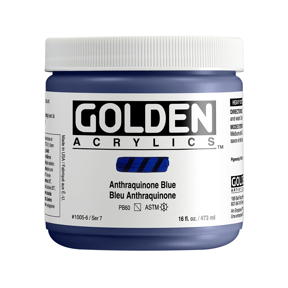 Heavy Body Acrylic Color - Anthraquinone Blue - 16 oz jar - 16-oz