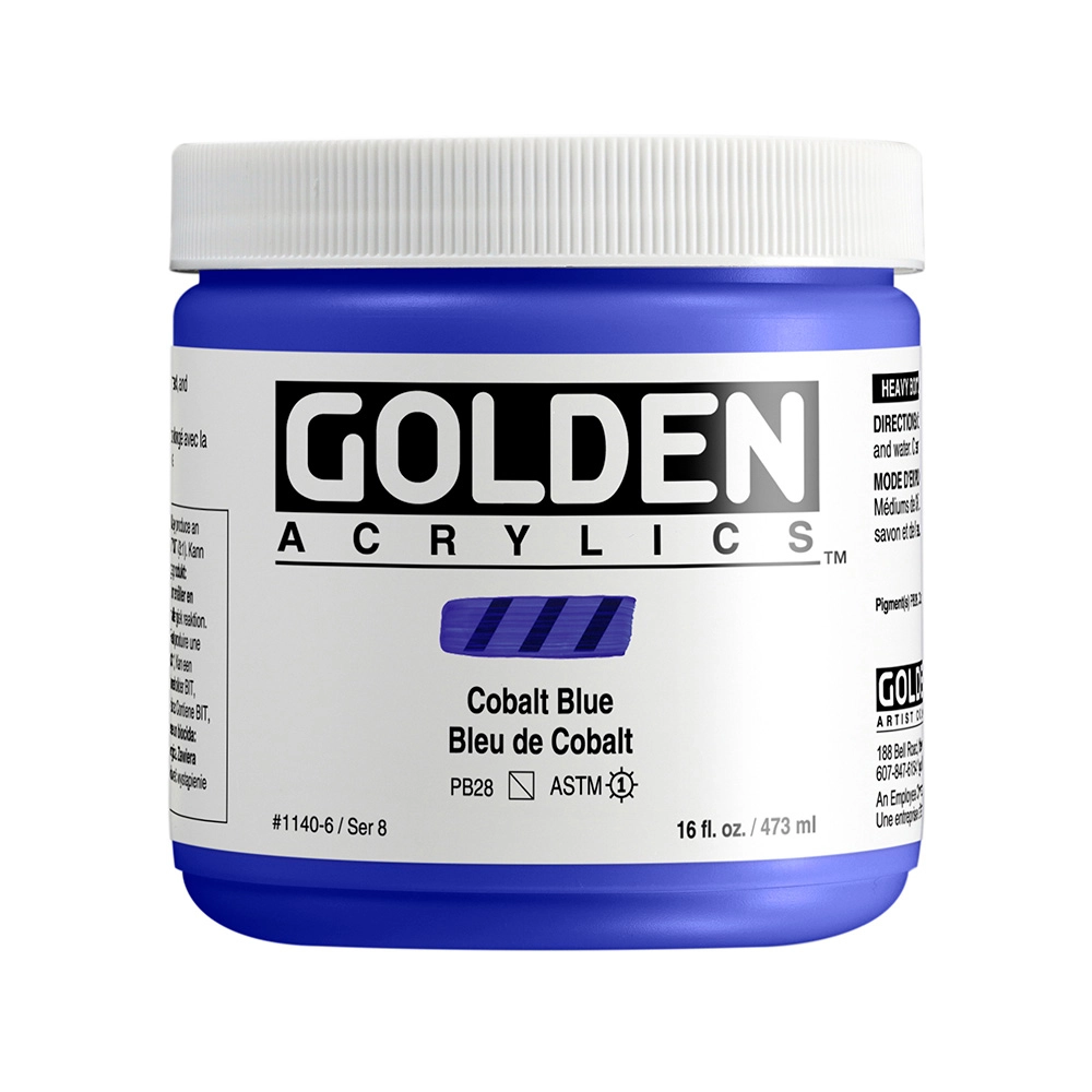 Heavy Body Acrylic Color - Cobalt Blue - 16 oz jar - 16-oz