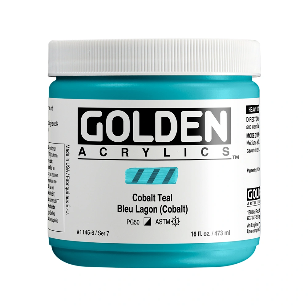 Heavy Body Acrylic Color - Cobalt Teal - 16 oz jar - 16-oz