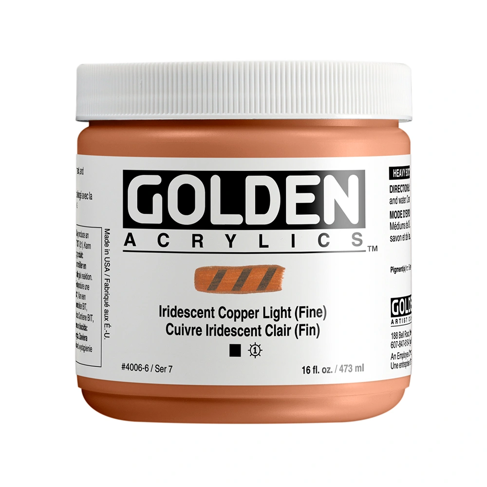 Heavy Body Acrylic Color - Iridescent Copper Light (Fine) - 16 oz jar - 16-oz