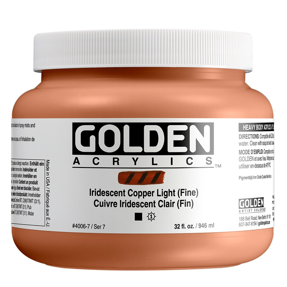 Heavy Body Acrylic Color - Iridescent Copper Light (Fine) - 32 oz jar - 32-oz