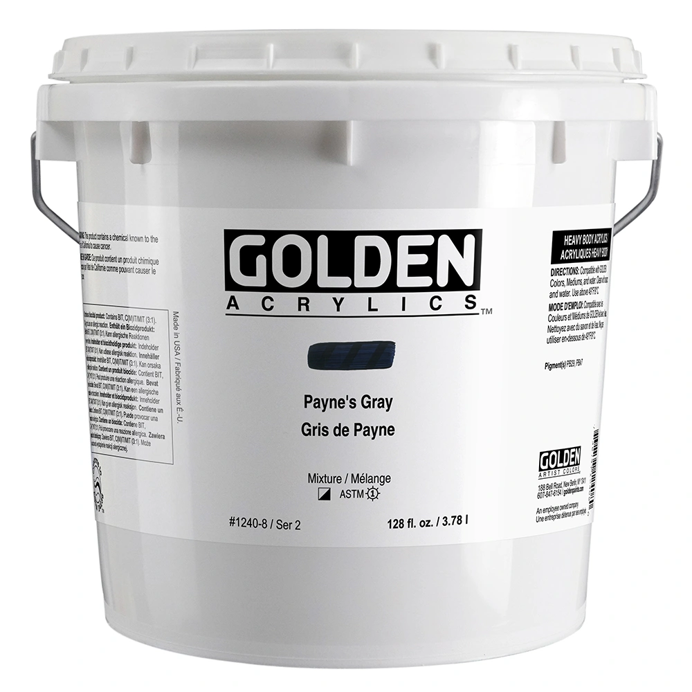 Heavy Body Acrylic Color - Payne's Gray - 128oz HDPE White Pail - gallon
