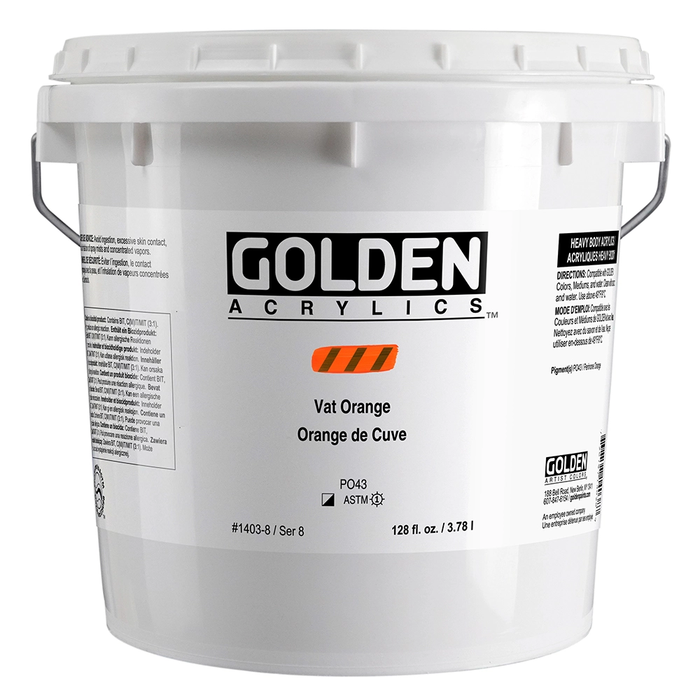 Large Color Vat Heavy Body Acrylic Color - Vat Orange | Golden Artist Colors