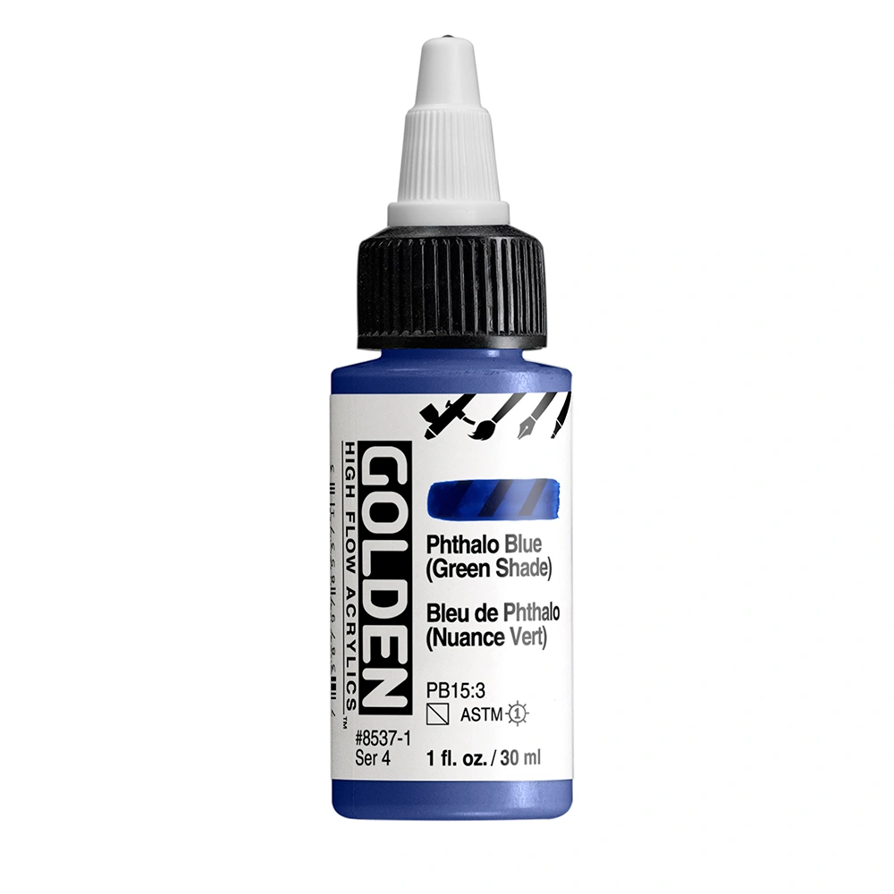 High Flow Acrylic Color - Phthalo Blue (Green Shade) - 1 oz cylinder - 01-oz
