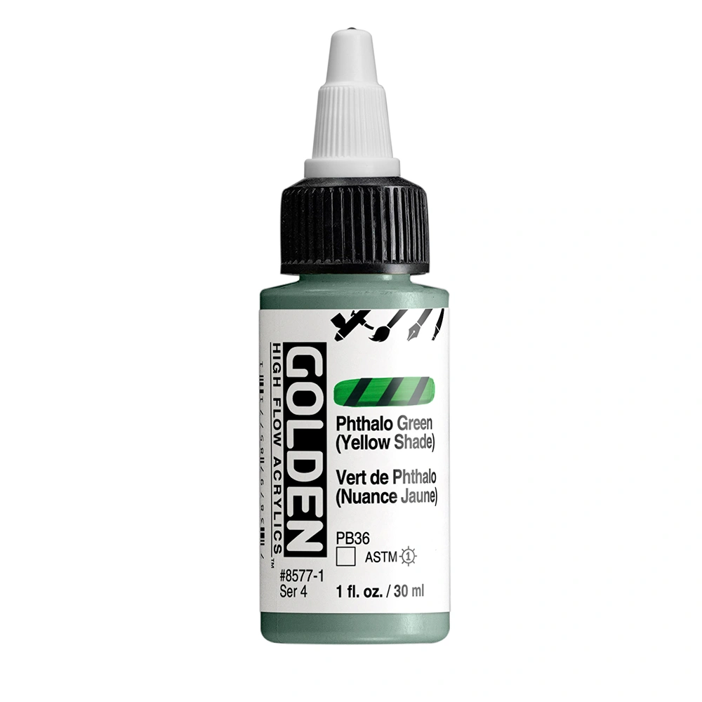 High Flow Acrylic Color - Phthalo Green (Yellow Shade) - 1 oz cylinder - 01-oz