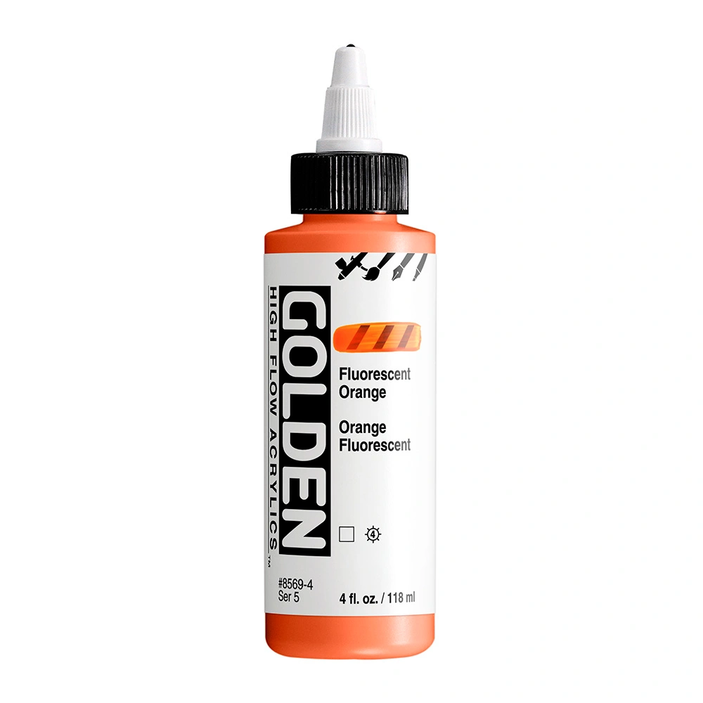 High Flow Acrylic Color Fluorescent Orange Golden Artist Colors High Flow Acrylic Color Fluorescent Orange Golden Artist Colors