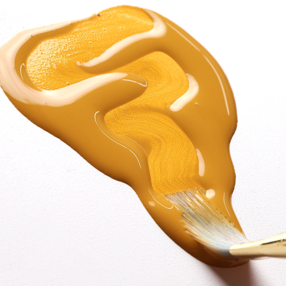 High Flow Acrylic Color - Yellow Ochre - application