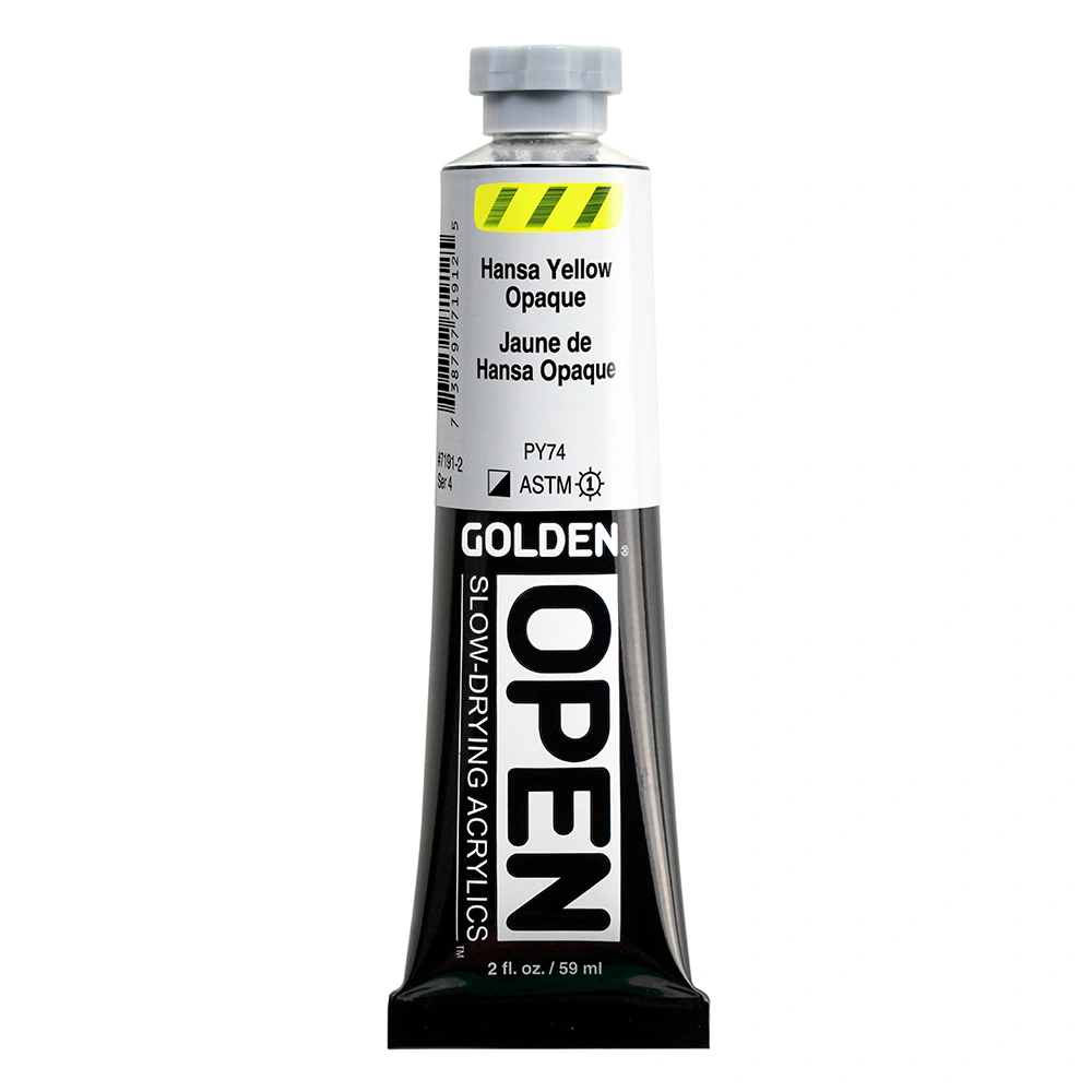 OPEN Acrylic Color - Hansa Yellow Opaque - 2 oz tube - 02-oz
