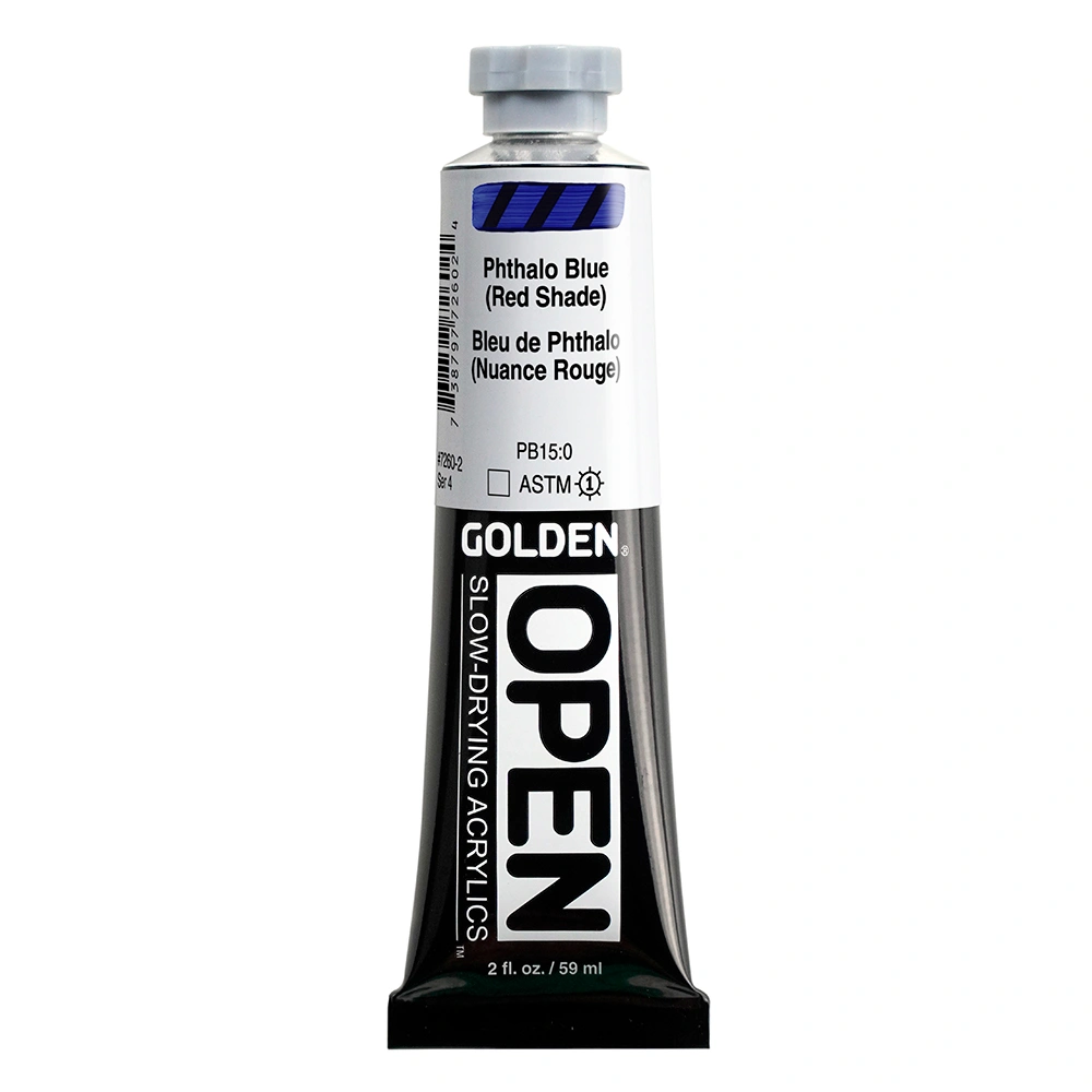 OPEN Acrylic Color - Phthalo Blue (Red Shade) - 2 oz tube - 02-oz