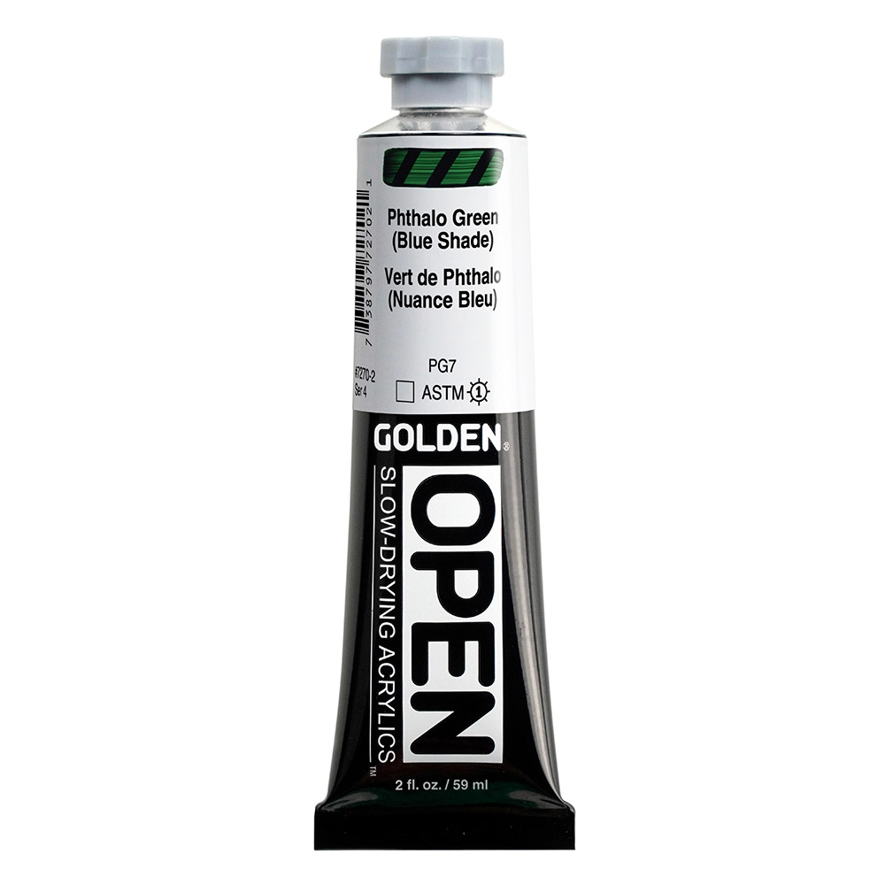 OPEN Acrylic Color - Phthalo Green (Blue Shade) - 2 oz tube - 02-oz