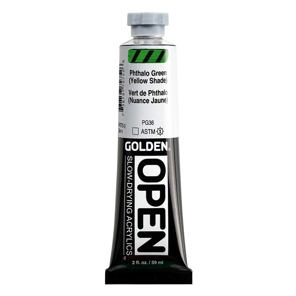 OPEN Acrylic Color - Phthalo Green (Yellow Shade) - 2 oz tube - 02-oz