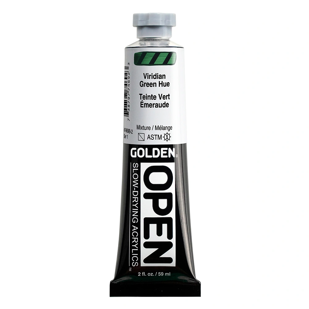 OPEN Acrylic Color - Viridian Green Hue - 2 oz tube - 02-oz