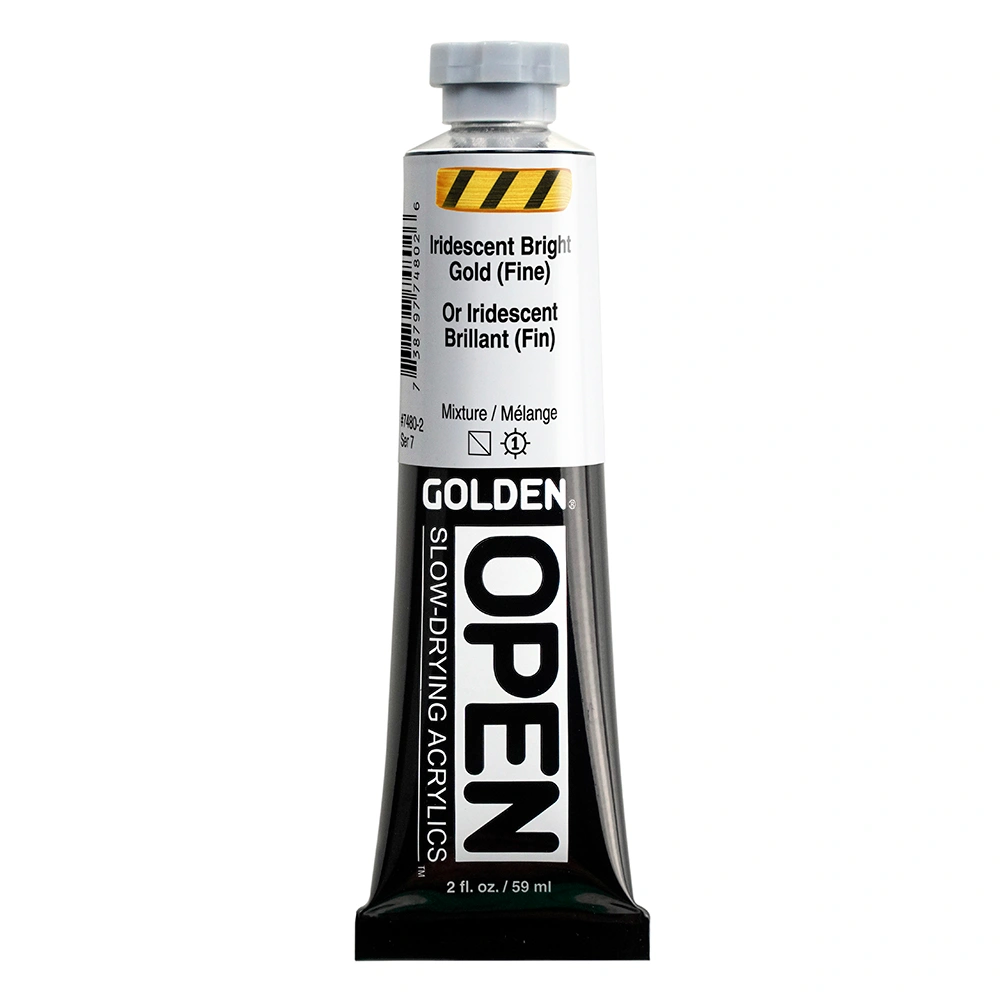 Open Acrylic Color - Iridescent Bright Gold (Fine) - 2 oz tube - 02-oz