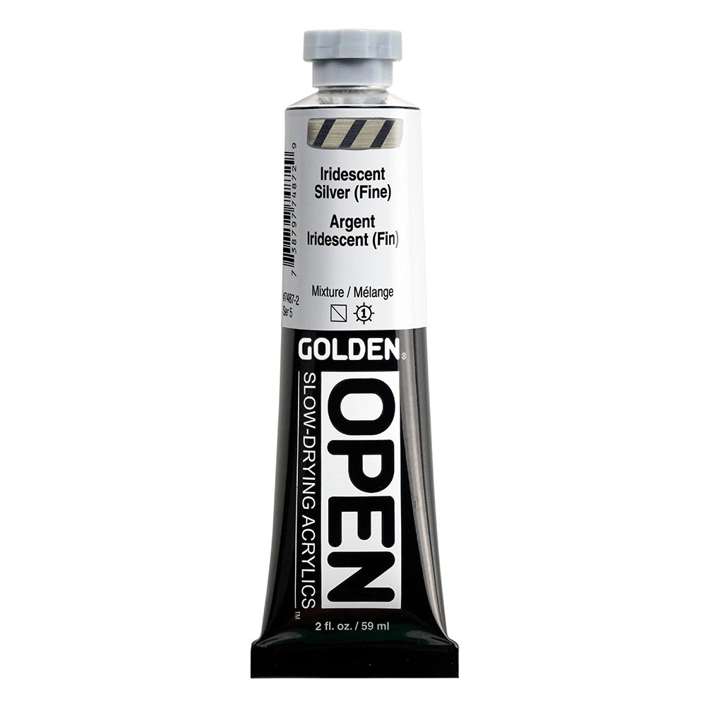 Open Acrylic Color - Iridescent Silver (Fine) - 2 oz tube - 02-oz