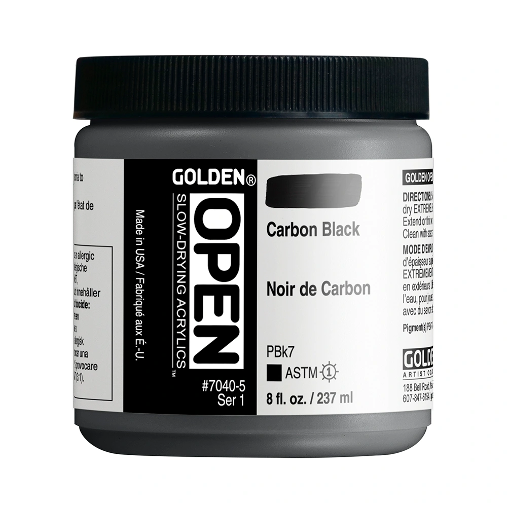 OPEN Acrylic Color - Carbon Black - 8 oz jar - 08-oz
